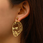 Boucles d'oreilles pendantes en acier inoxydable pour femmes, art Van Gogh