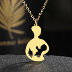 Collier acier inoxydable pendentif symbole maternité