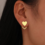 Boucles d'oreilles coeur 2 en 1